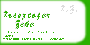 krisztofer zeke business card